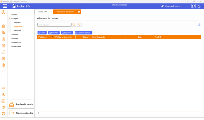 Albaranes de Compra HolaTPV