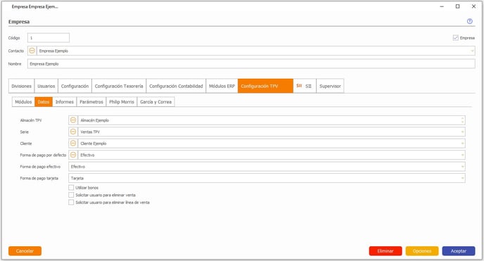 Empresa-Configuración TPV