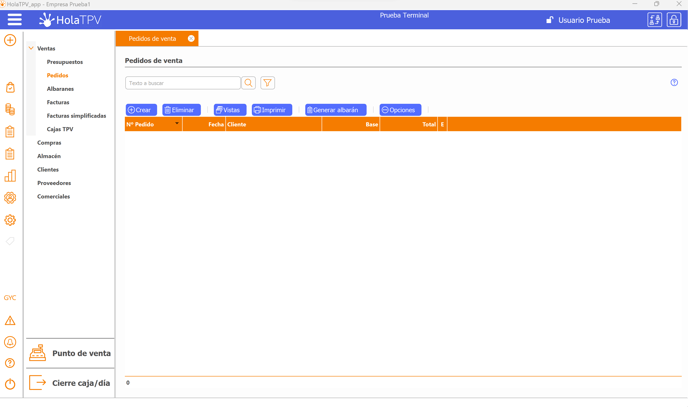 Pedidos de Venta HolaTPV